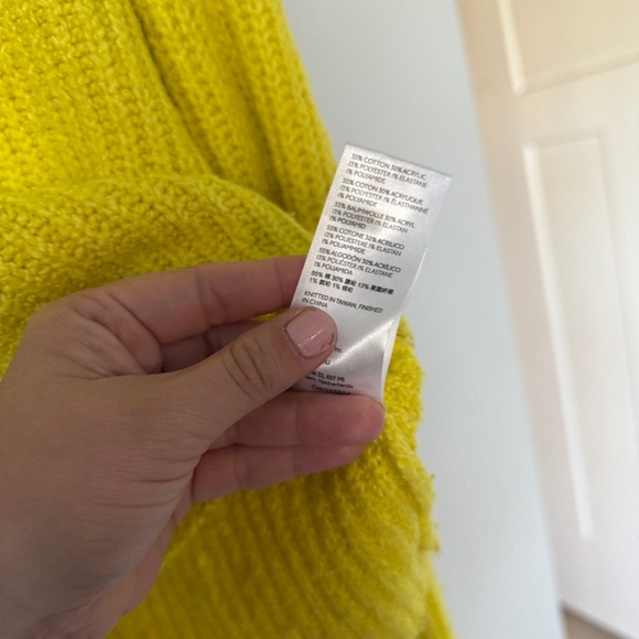 Anthropologie Bright Yellow Cowl Neck Sweater Knit Pullover - Picture 3 of 4